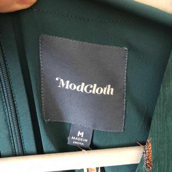Modcloth Enchanting Evening Maxi Dress NWT Emerald Green and Gold Floor Length - Picture 11 of 16